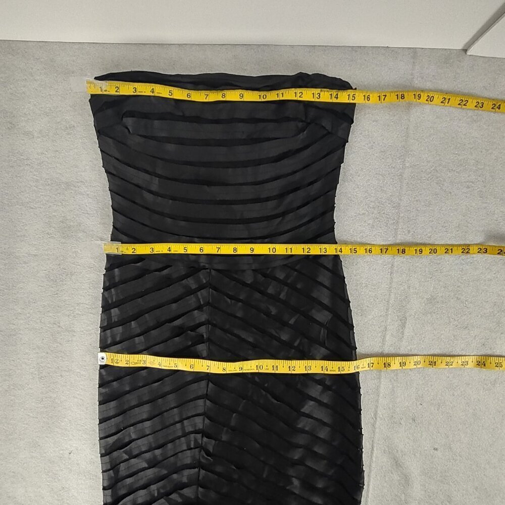 JS Collection Black Strapless Ruched Bodycon Midi Dress – Size Small (EST) - Picture 8 of 12